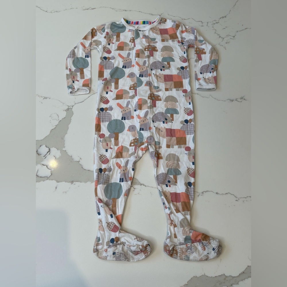 Magnetic Me Modal Magnetic Baby Footie in the "Willow Grove” Gender Neutral 9-12